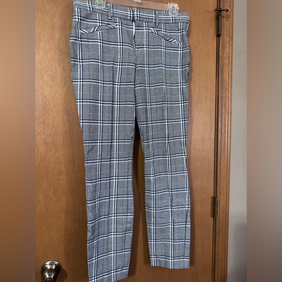 Gap Gray with blue pin stripe Plaid Trousers size 10 T - Picture 2 of 5
